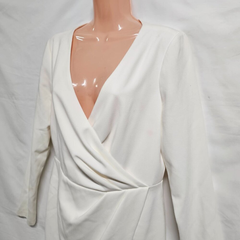 Black Halo Carie Faux Wrap Mini Dress Women Size 10 Ivory - Picture 4 of 14